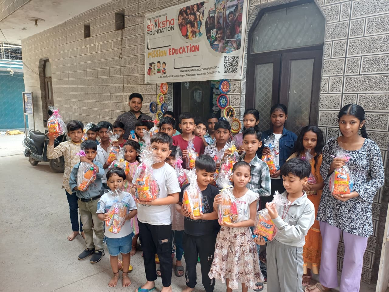 Children celebrating at a Shiksha Foundation event